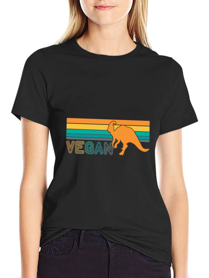 Vegan Dinosaur T-Shirt - Retro Design