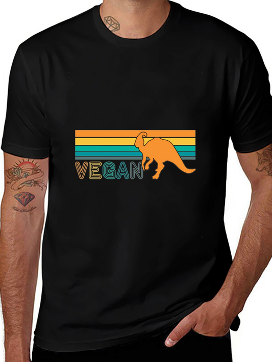 Vegan Dinosaur T-Shirt - Retro Design