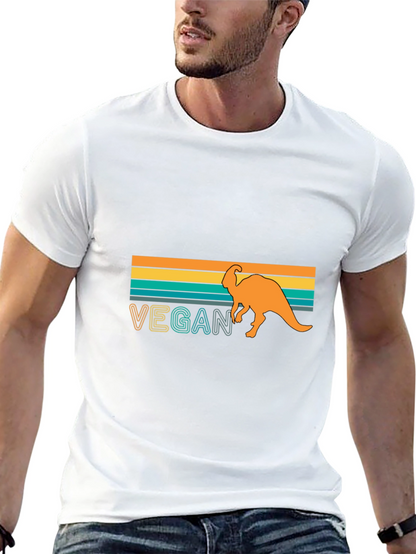 Vegan Dinosaur T-Shirt - Retro Design