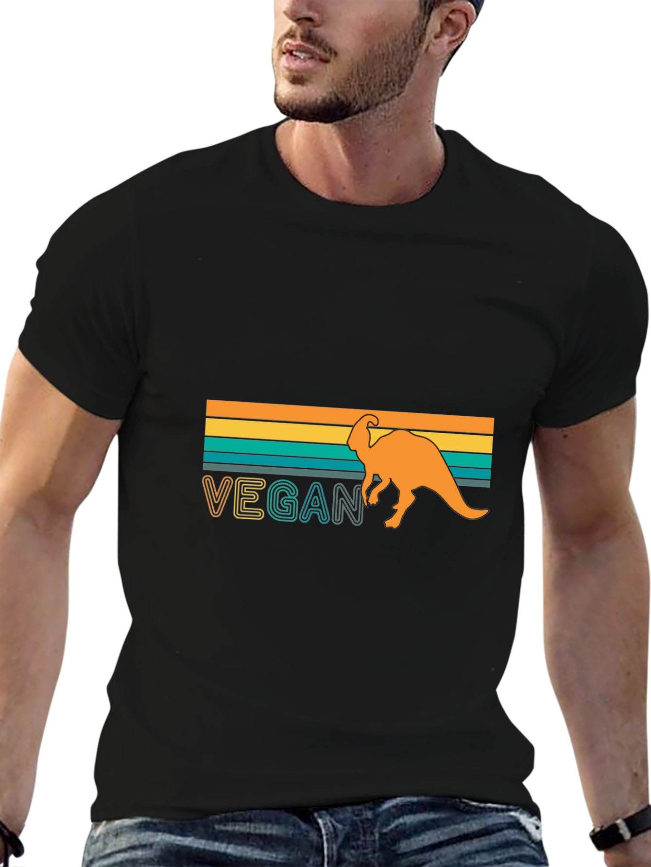 Vegan Dinosaur T-Shirt - Retro Design