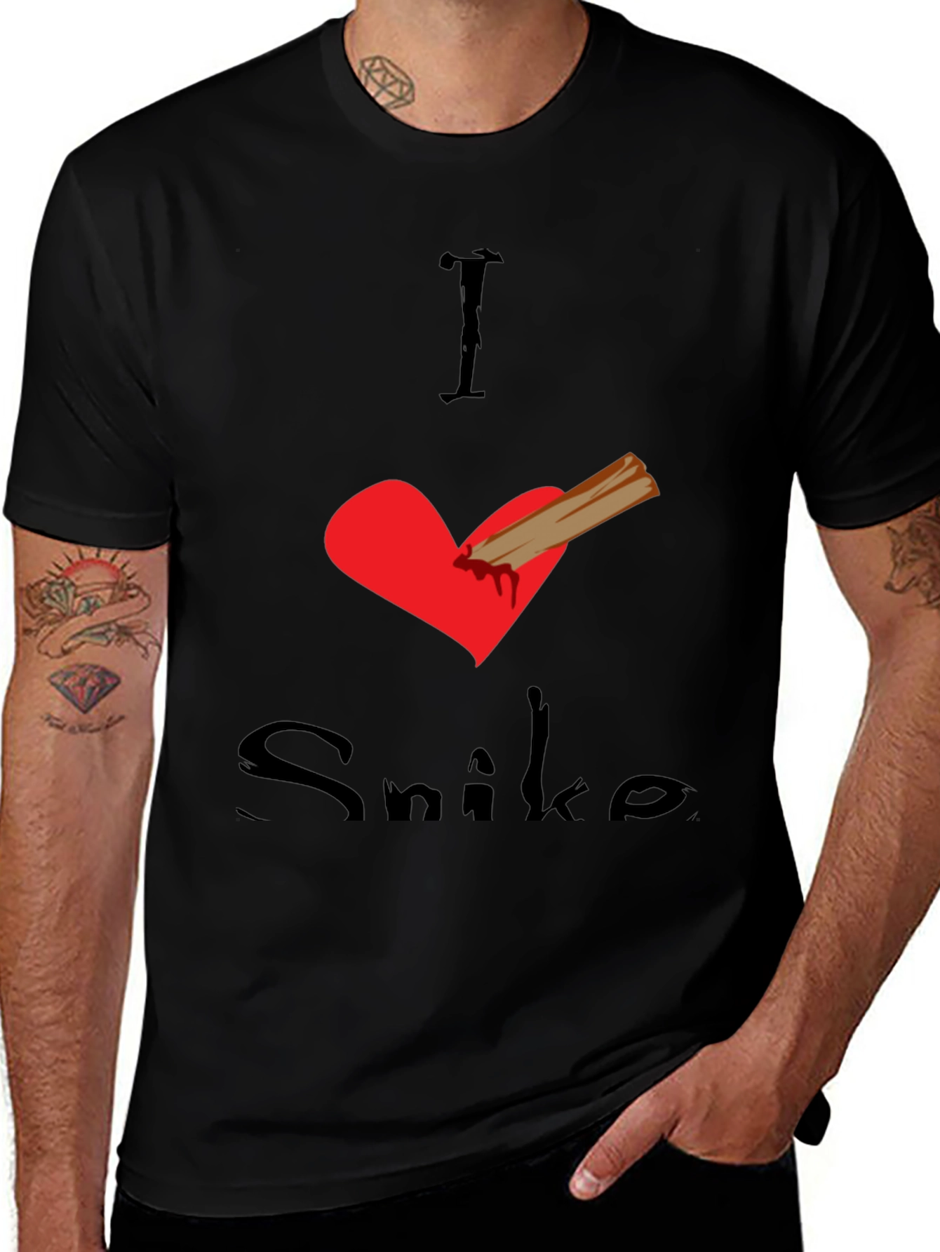 I Love Snike Black T-Shirt
