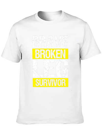 Brave Broken Leg Survivor Graphic T-Shirt