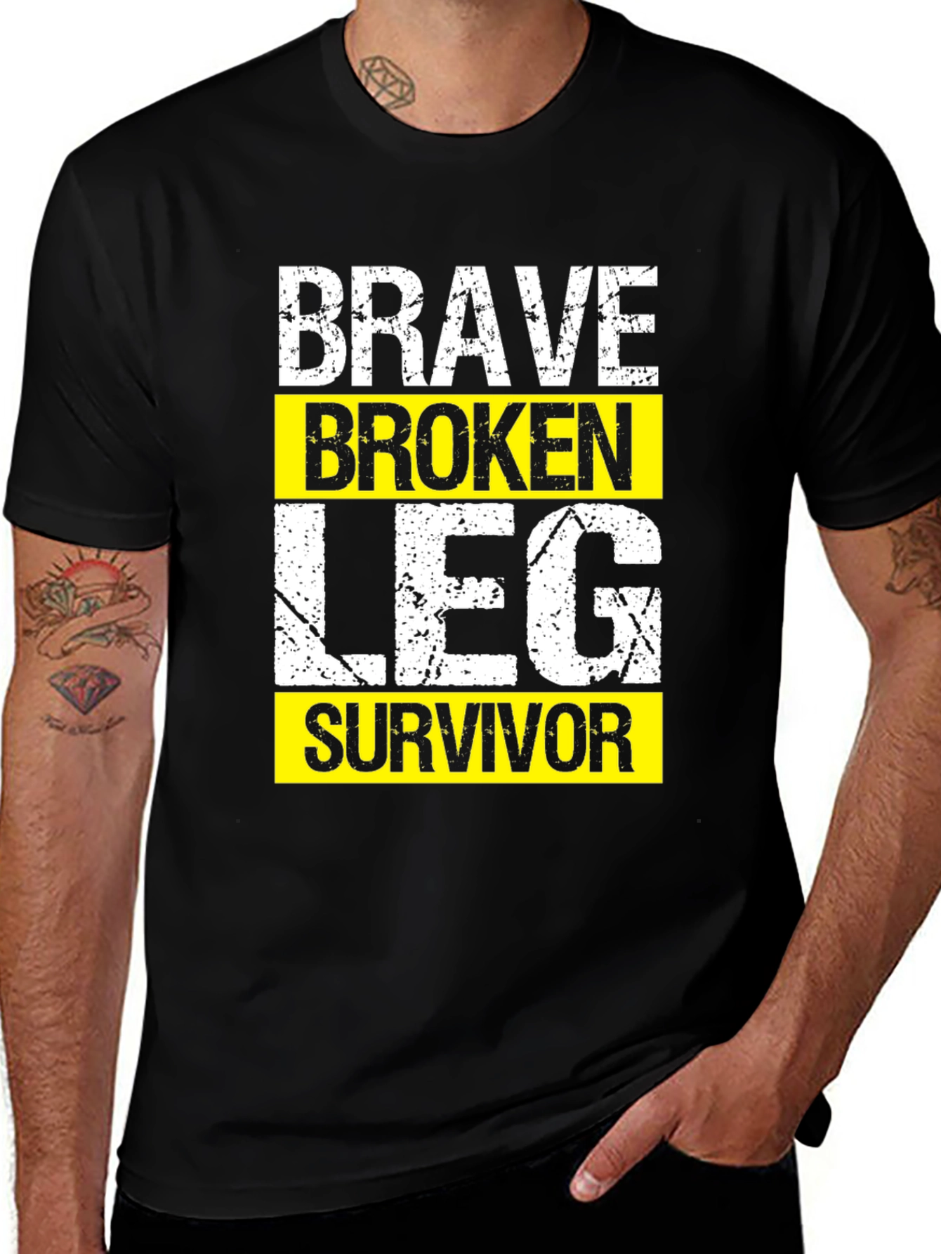 Brave Broken Leg Survivor Graphic T-Shirt