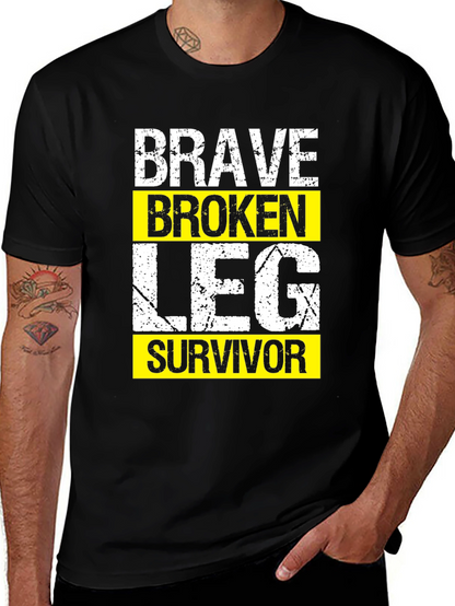 Brave Broken Leg Survivor Graphic T-Shirt