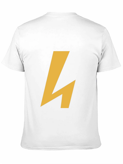 Modern Black Tee with Geometric Gold Accent