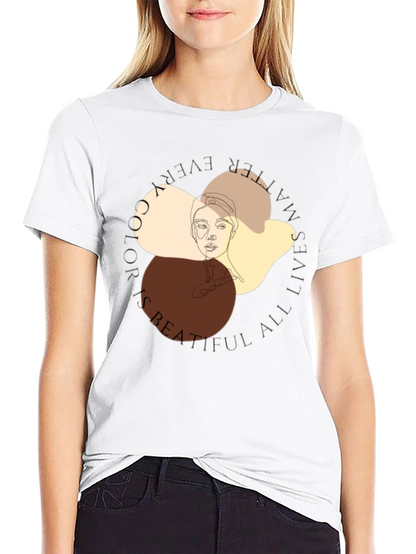 Unique Face Line Art Graphic T-Shirt