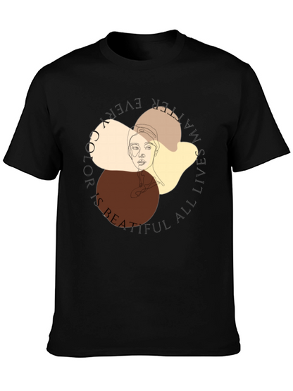 Unique Face Line Art Graphic T-Shirt