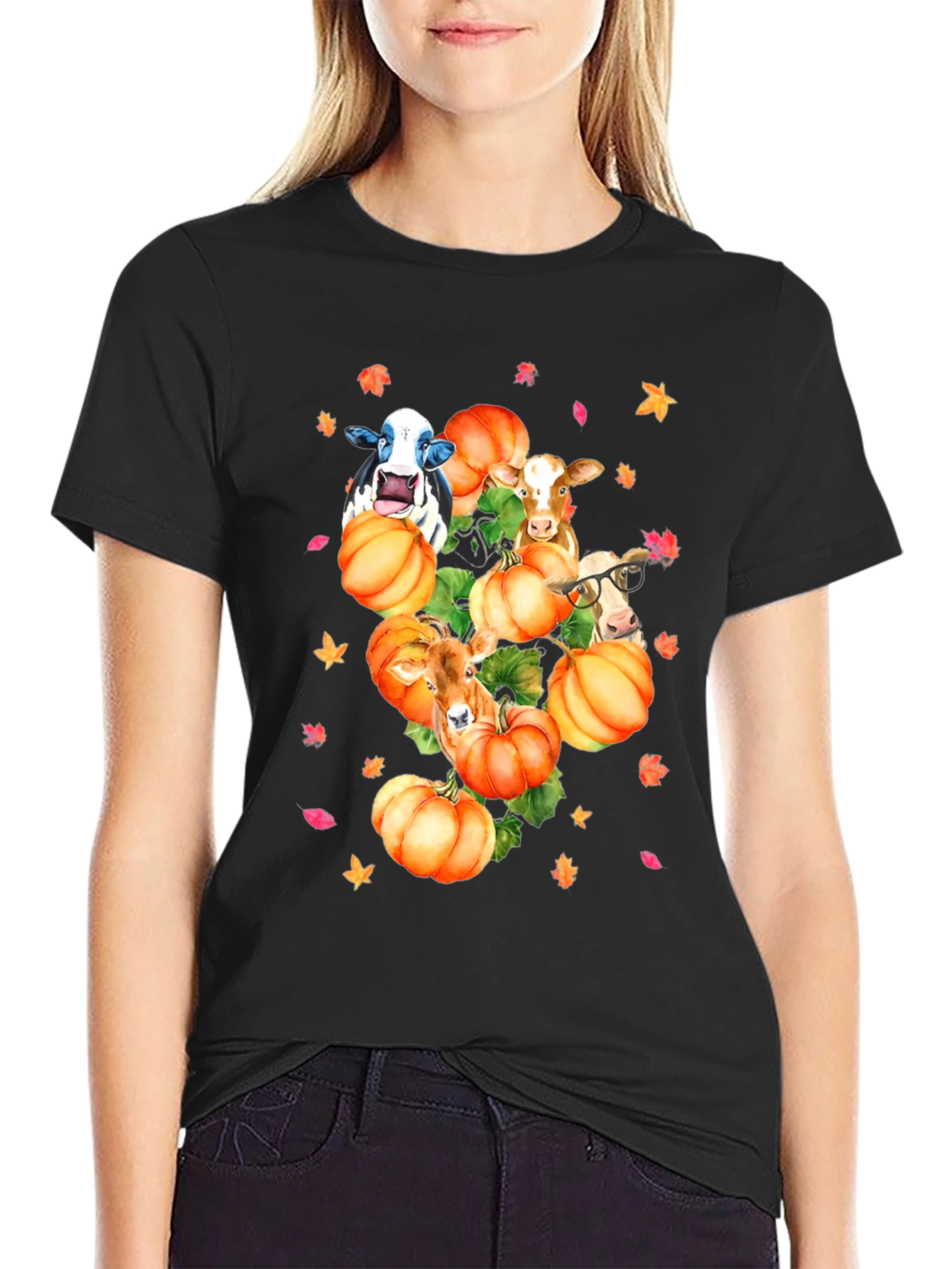 Cows & Pumpkins T-Shirt Fall Harvest Tee