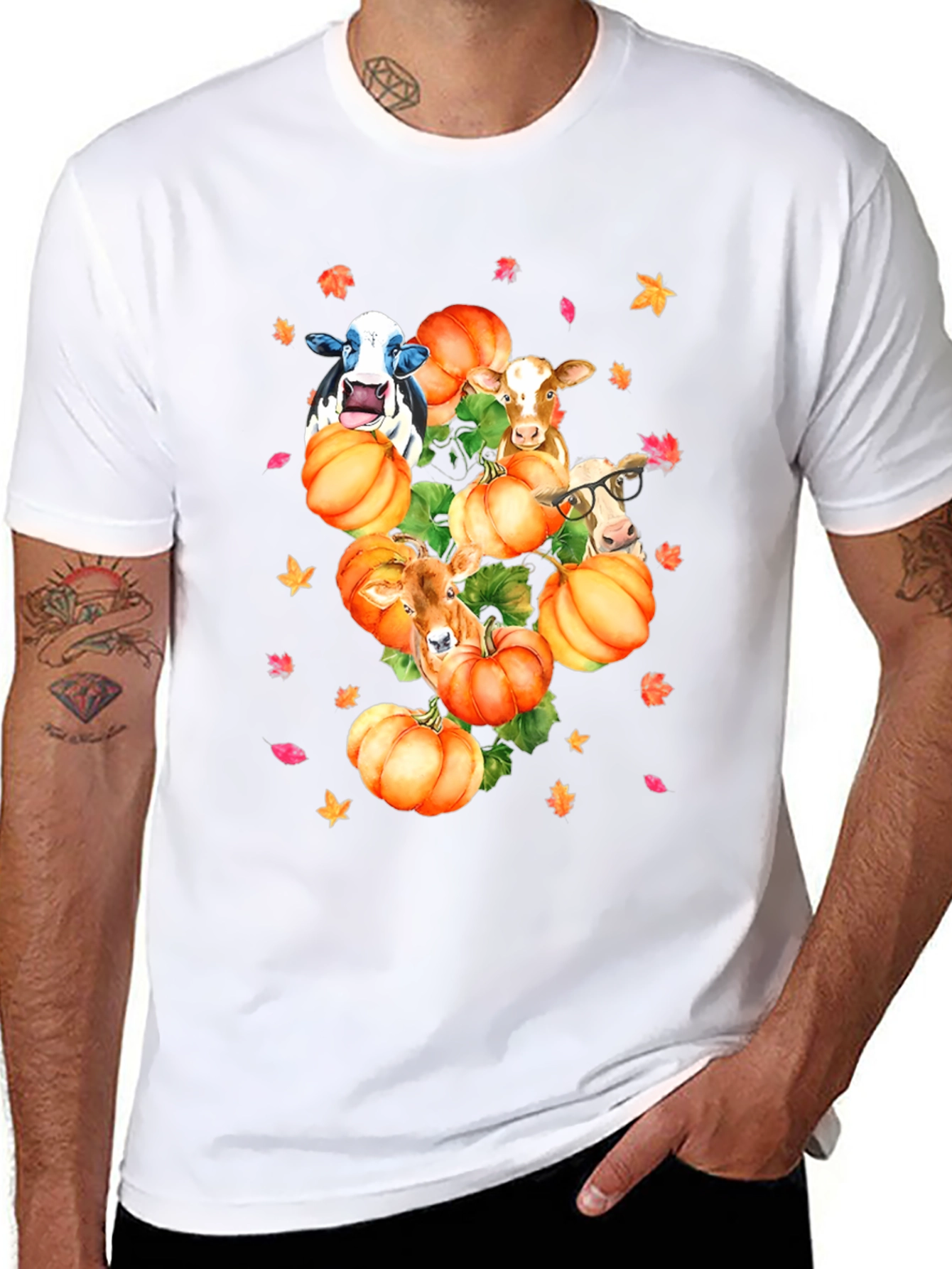 Cows & Pumpkins T-Shirt Fall Harvest Tee