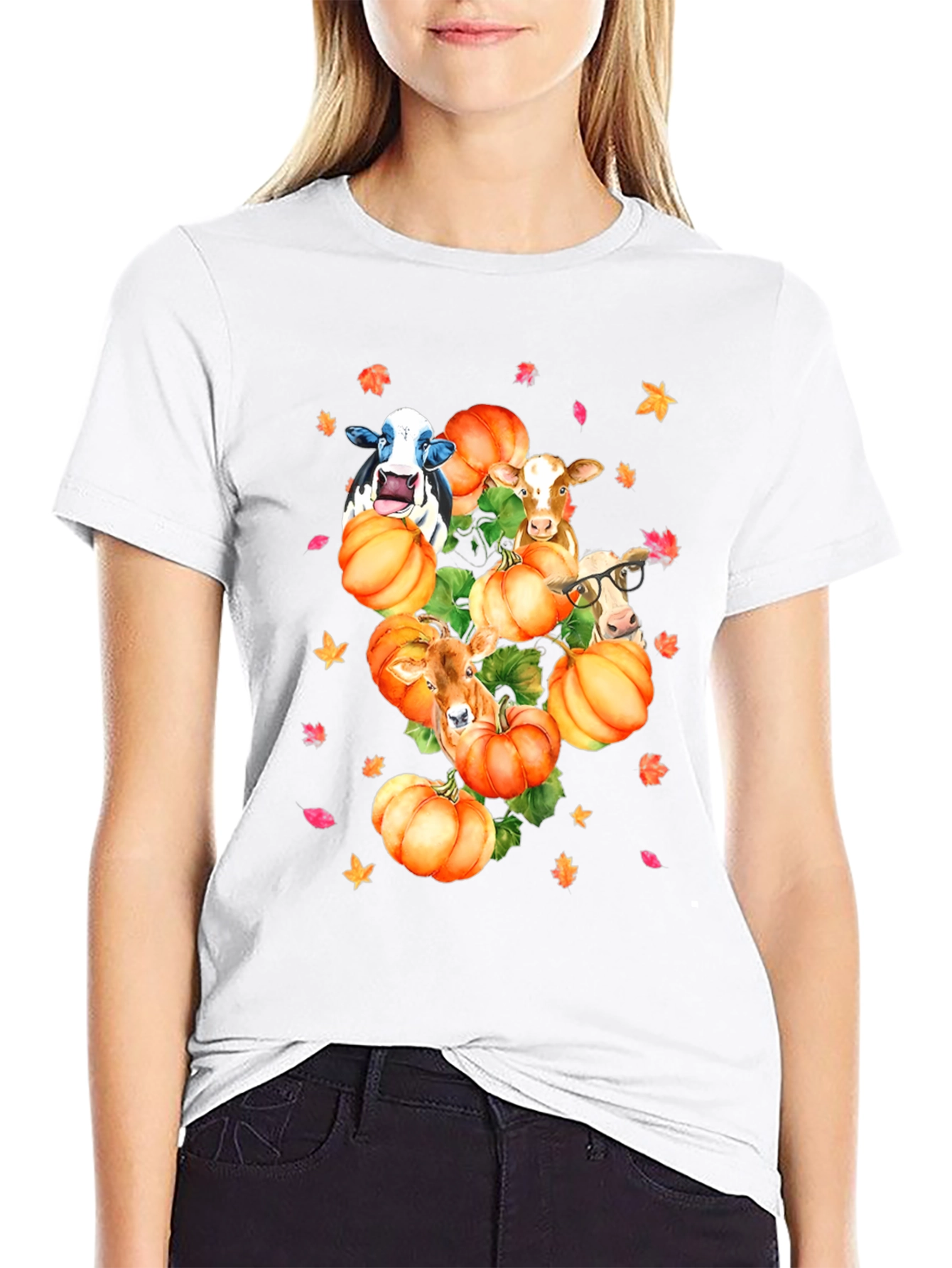 Cows & Pumpkins T-Shirt Fall Harvest Tee