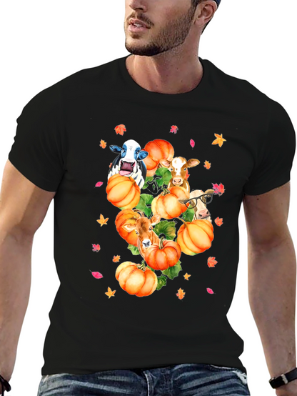 Cows & Pumpkins T-Shirt Fall Harvest Tee