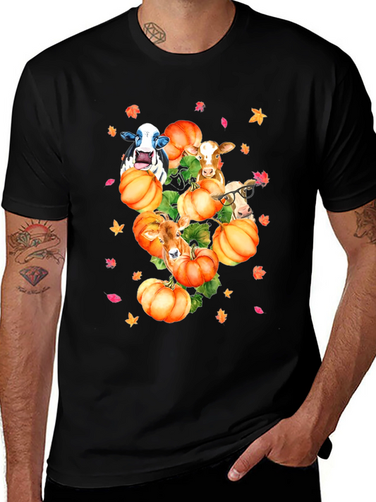 Cows & Pumpkins T-Shirt Fall Harvest Tee