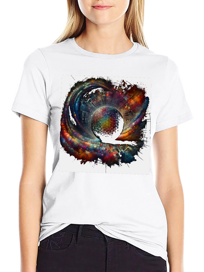 Cosmic Sphere Graphic T-Shirt - Modern Art Tee