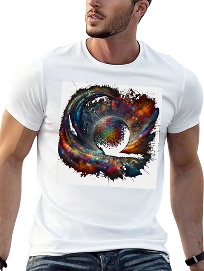 Cosmic Sphere Graphic T-Shirt - Modern Art Tee