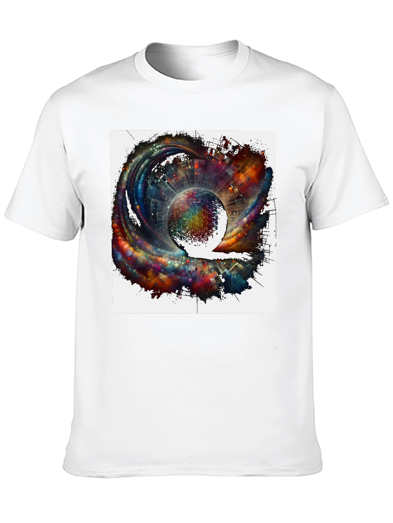 Cosmic Sphere Graphic T-Shirt - Modern Art Tee