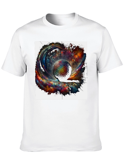 Cosmic Sphere Graphic T-Shirt - Modern Art Tee