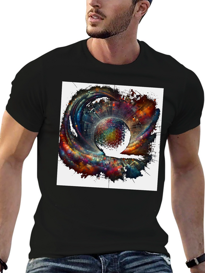 Cosmic Sphere Graphic T-Shirt - Modern Art Tee
