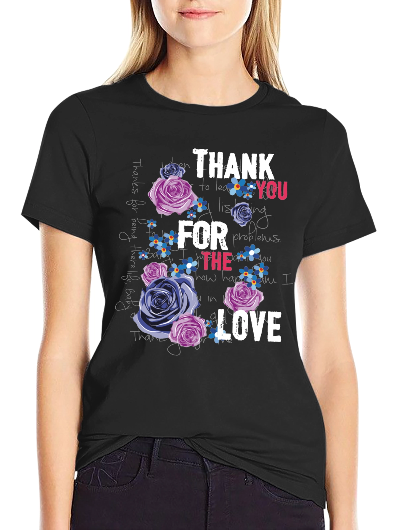 Floral Thank You Graphic T-Shirt