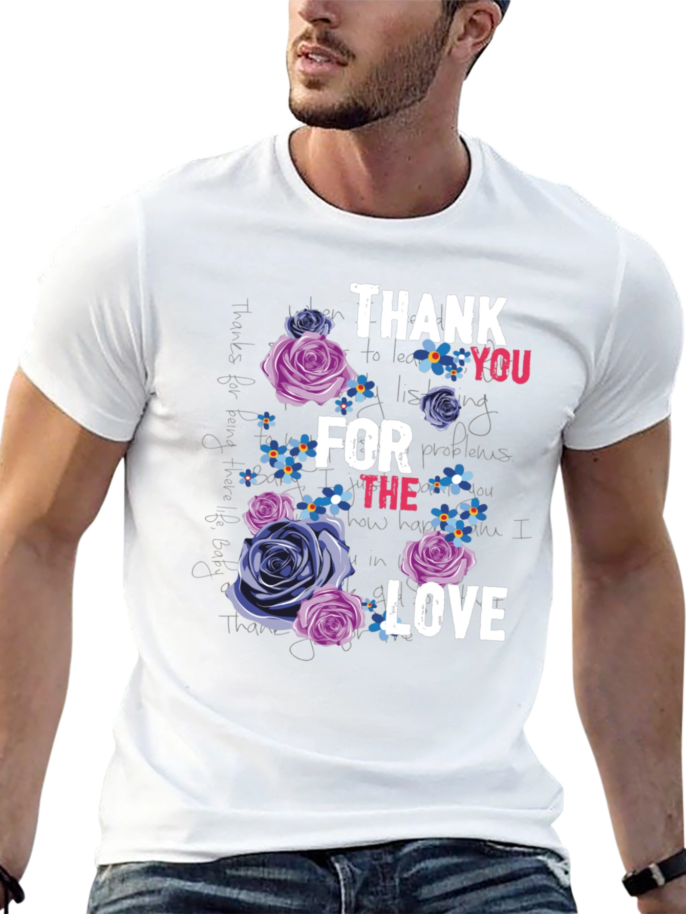 Floral Thank You Graphic T-Shirt
