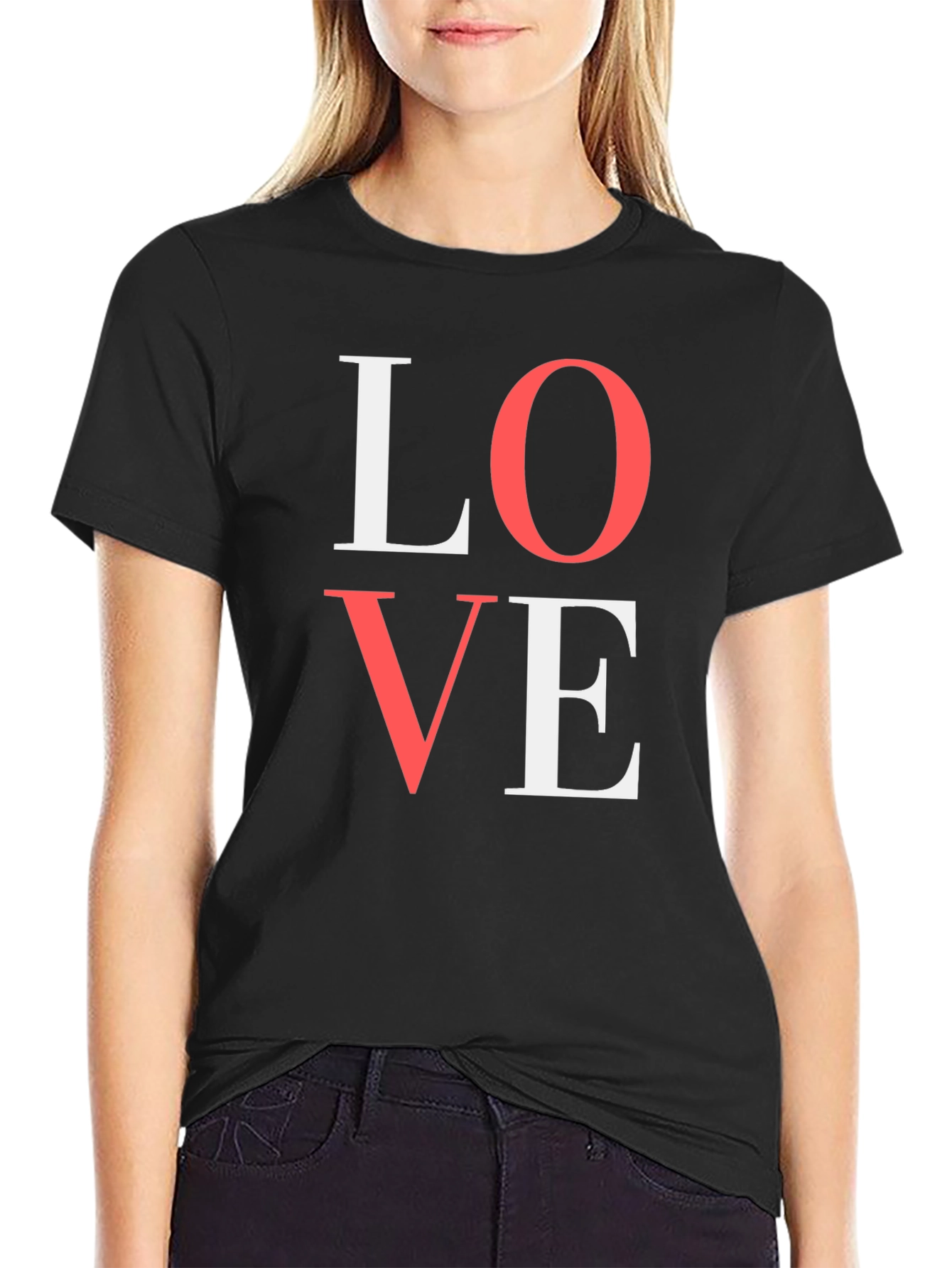 Love Graphic Tee - Black Cotton T-Shirt