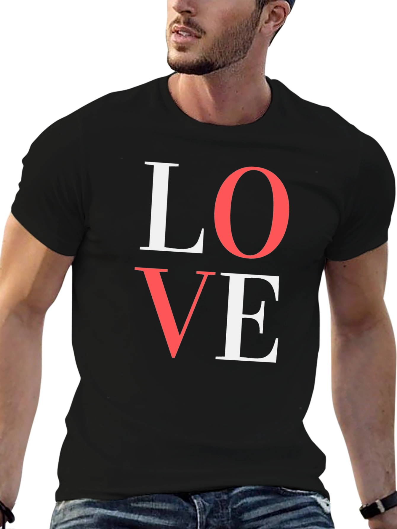 Love Graphic Tee - Black Cotton T-Shirt