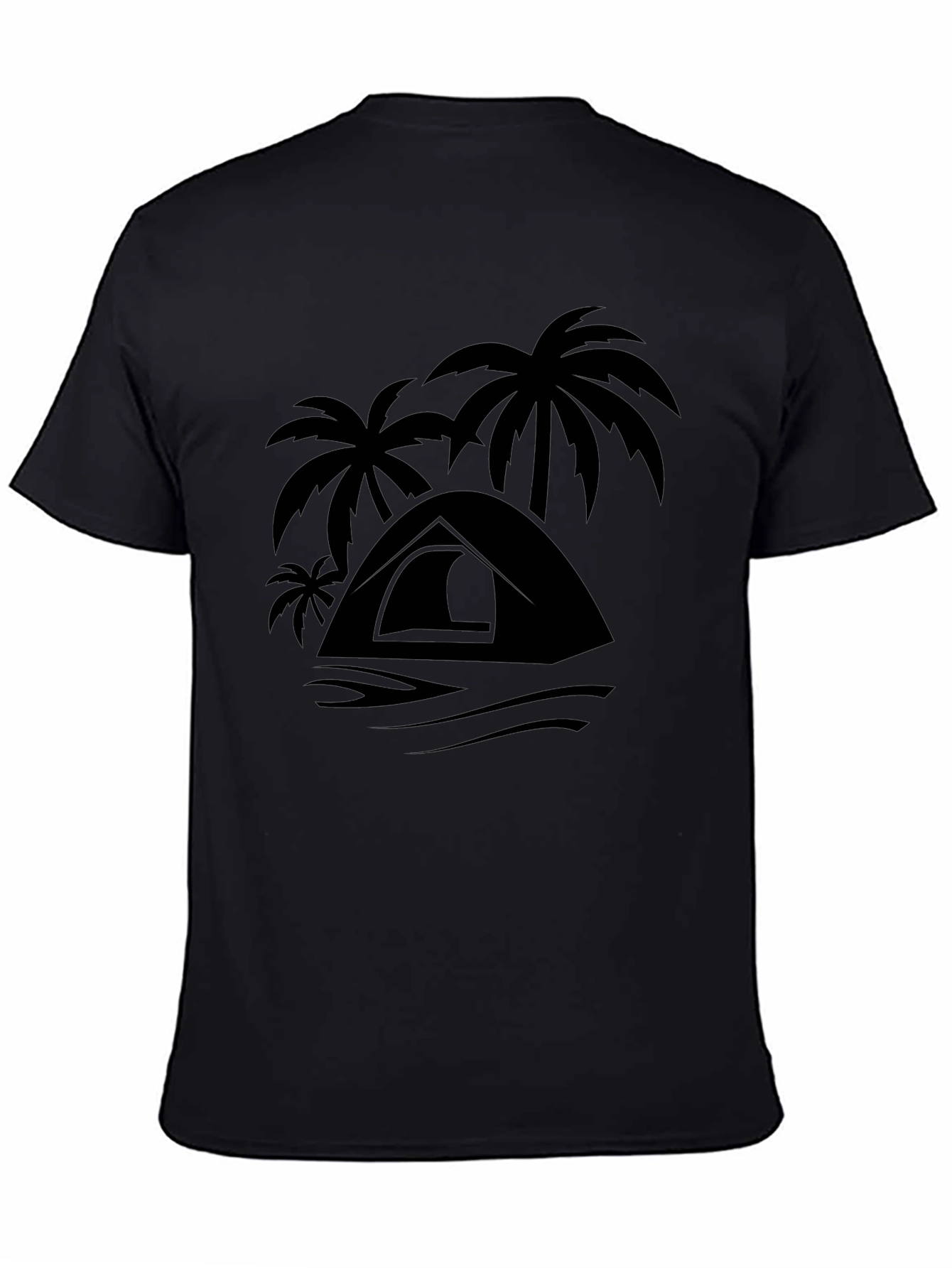 Palm Tent Black Tee - Adventure Ready!