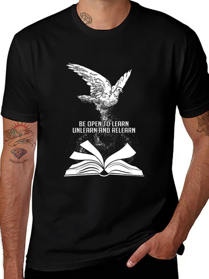Open Mind T-Shirt: Bird Book and Learning Graphic Tee