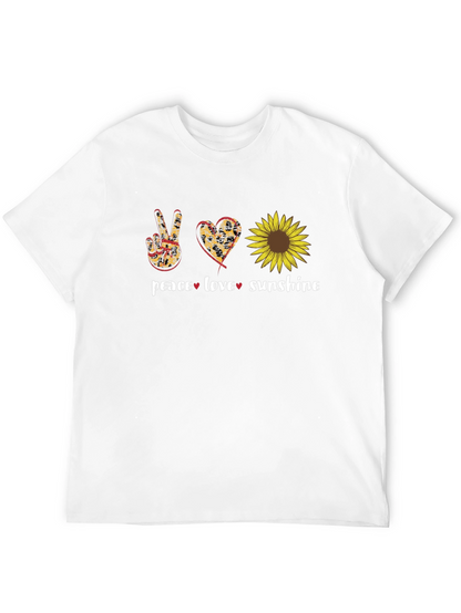 Peace Love Sunflower Graphic T-Shirt
