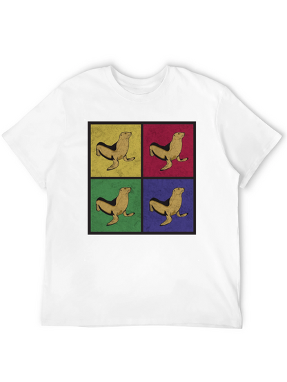 Retro Seal Pop Art Graphic Tee - Black