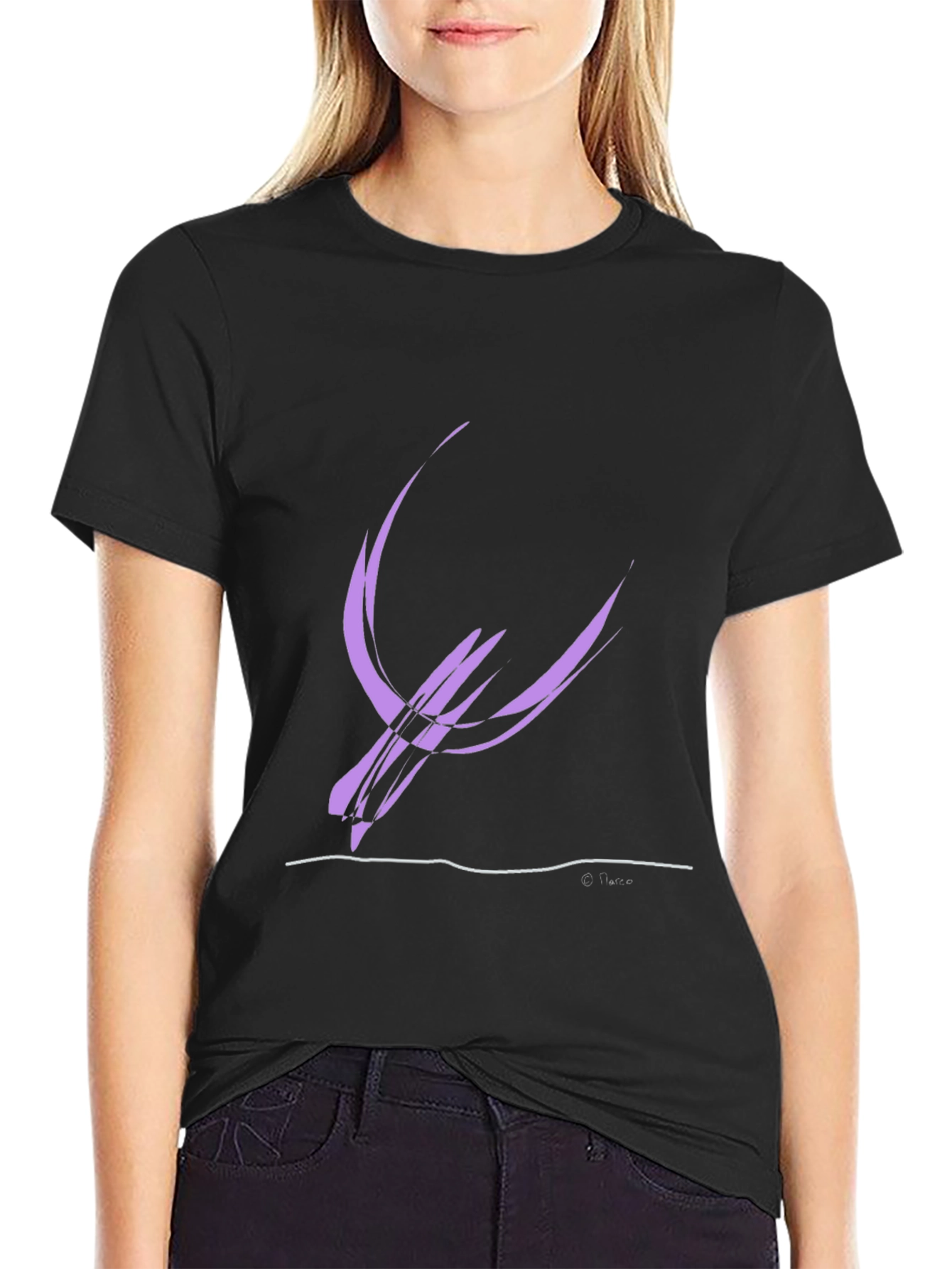 Abstract Bird Graphic Tee - Modern Style