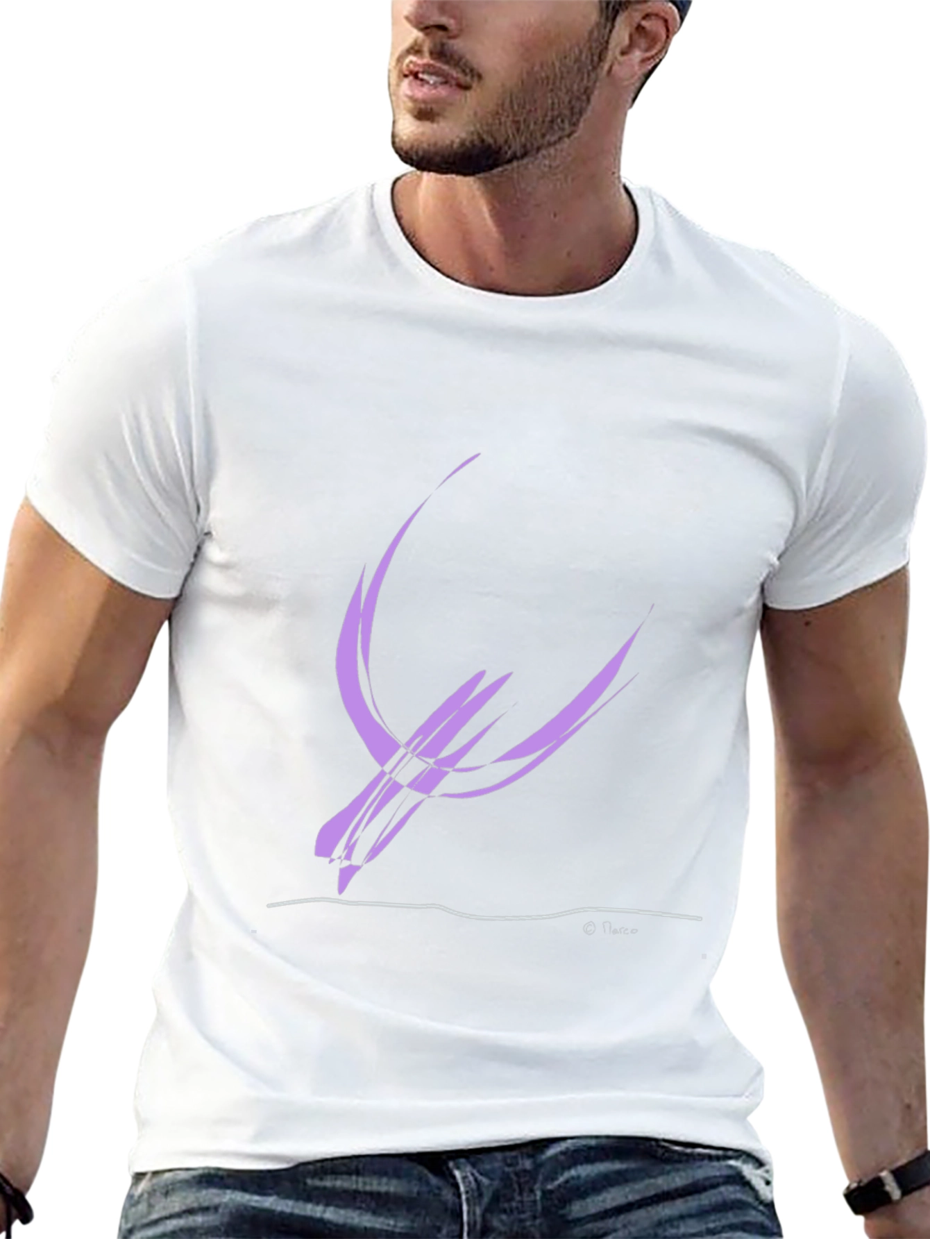 Abstract Bird Graphic Tee - Modern Style