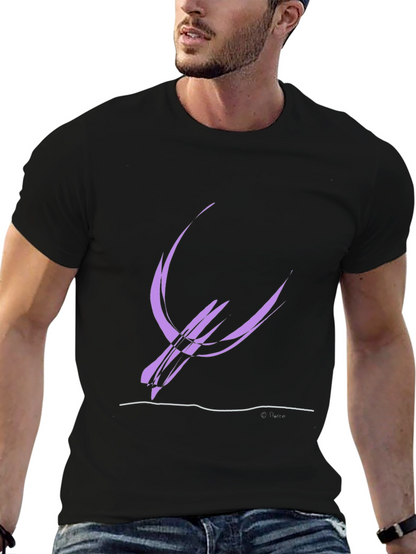 Abstract Bird Graphic Tee - Modern Style