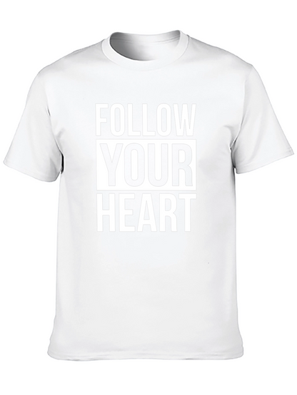 Follow Your Heart Graphic Tee - Black Cotton T-Shirt