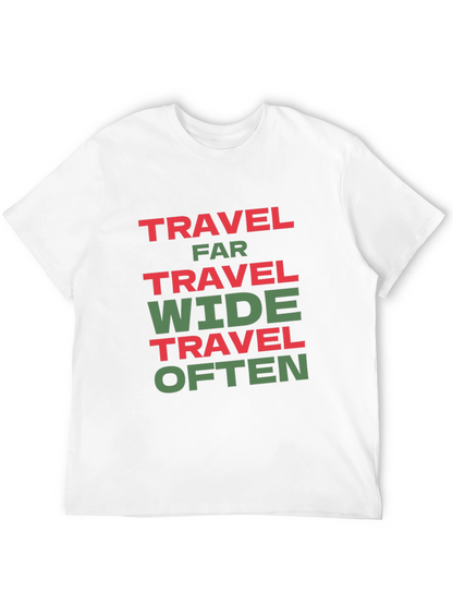 Travel Far Wide Often T-Shirt - Black Cotton Tee