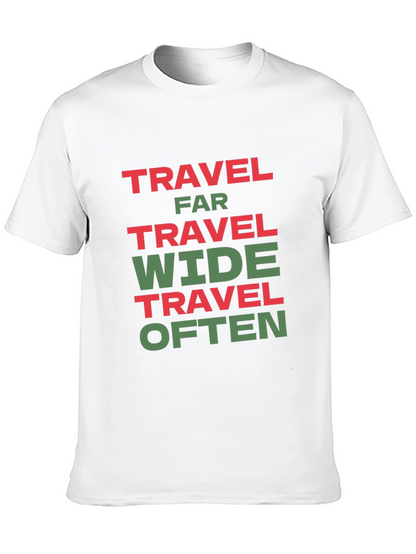 Travel Far Wide Often T-Shirt - Black Cotton Tee