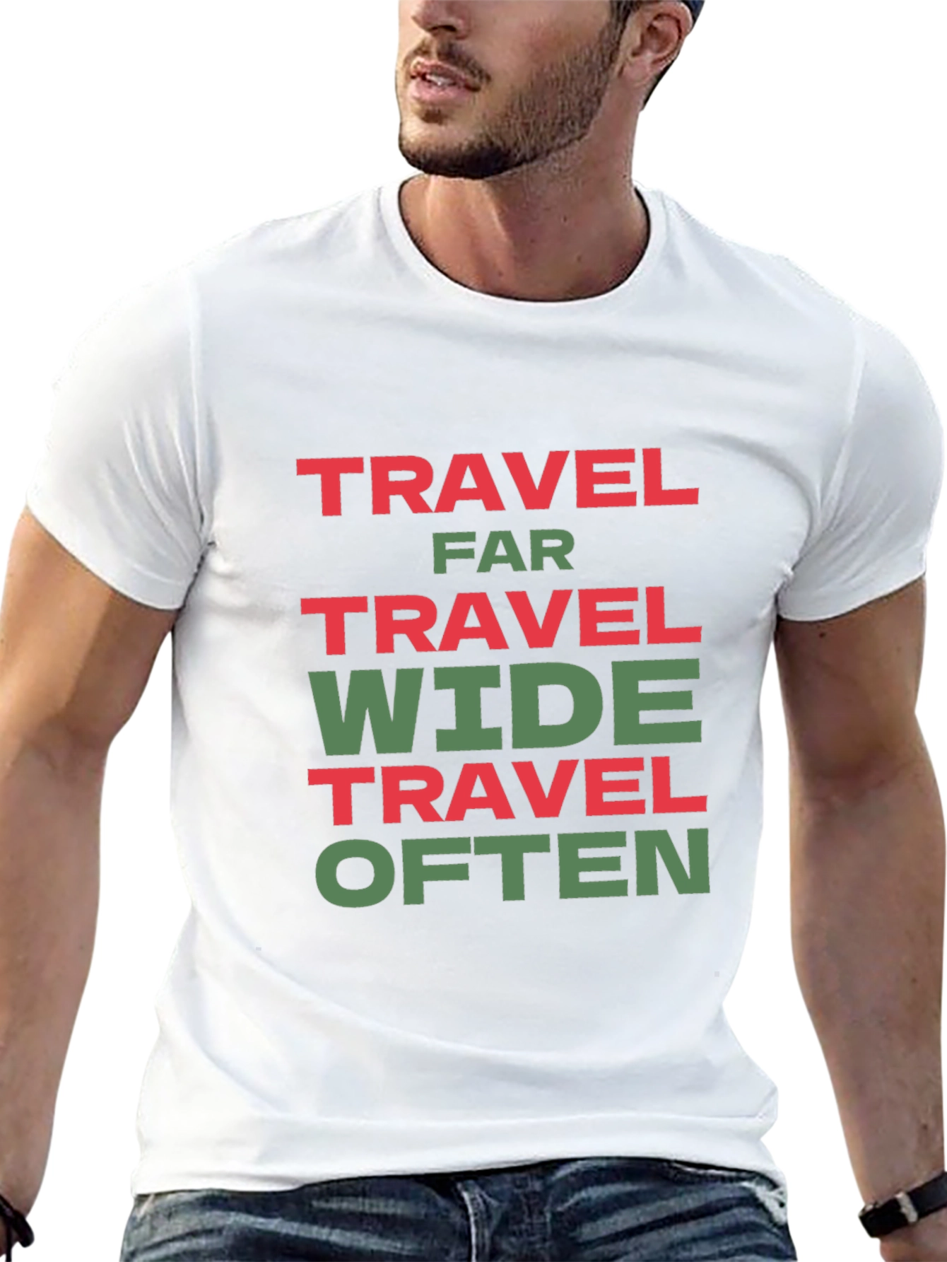 Travel Far Wide Often T-Shirt - Black Cotton Tee