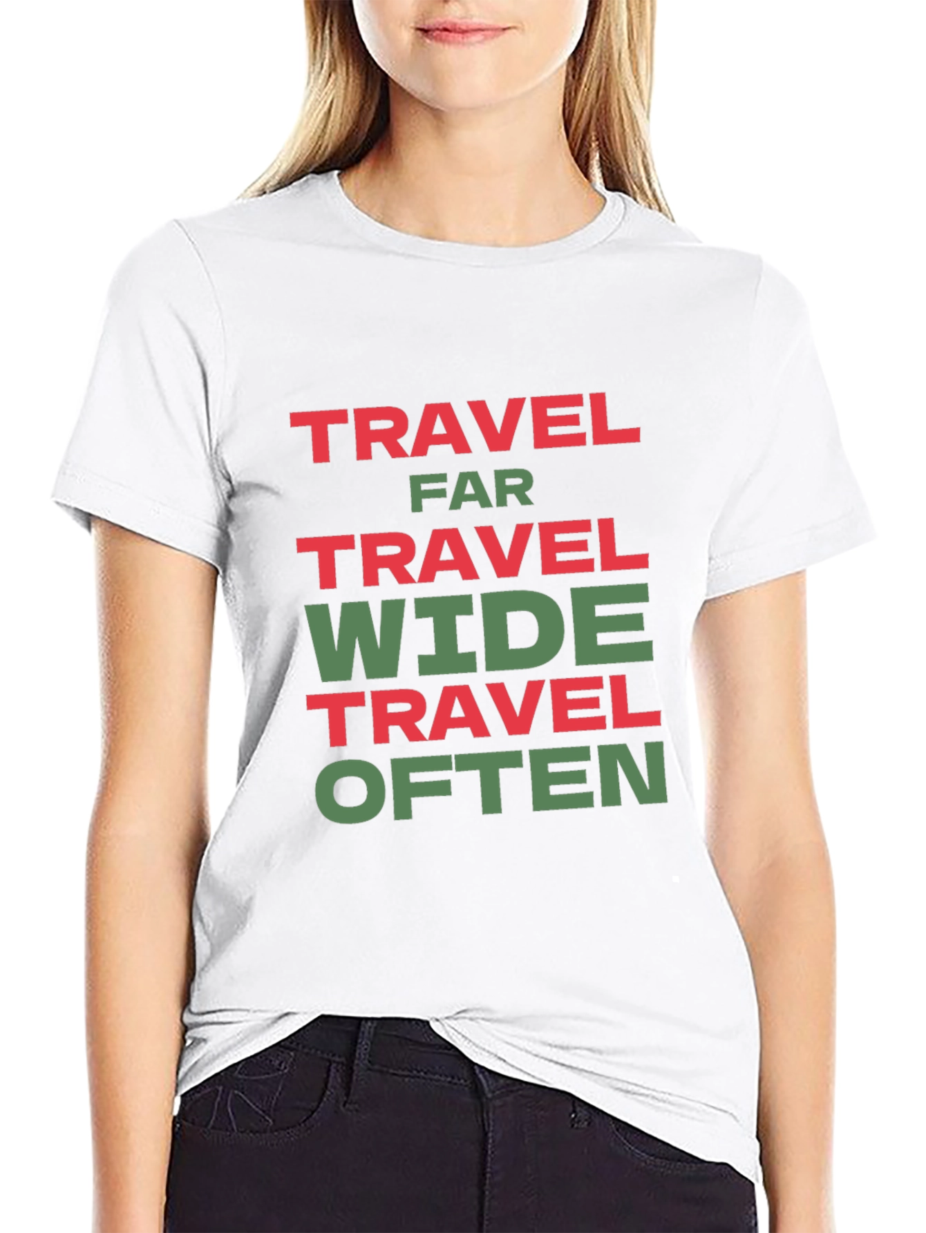 Travel Far Wide Often T-Shirt - Black Cotton Tee