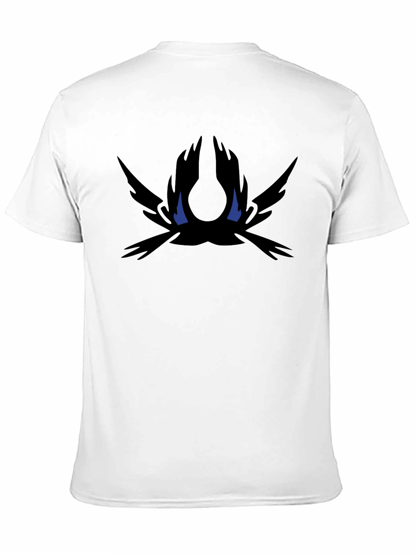 Mens Black Graphic Tee - Abstract Dark Bird Design