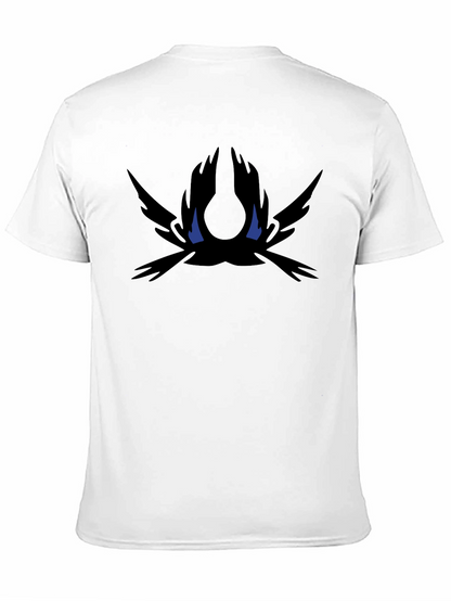Mens Black Graphic Tee - Abstract Dark Bird Design