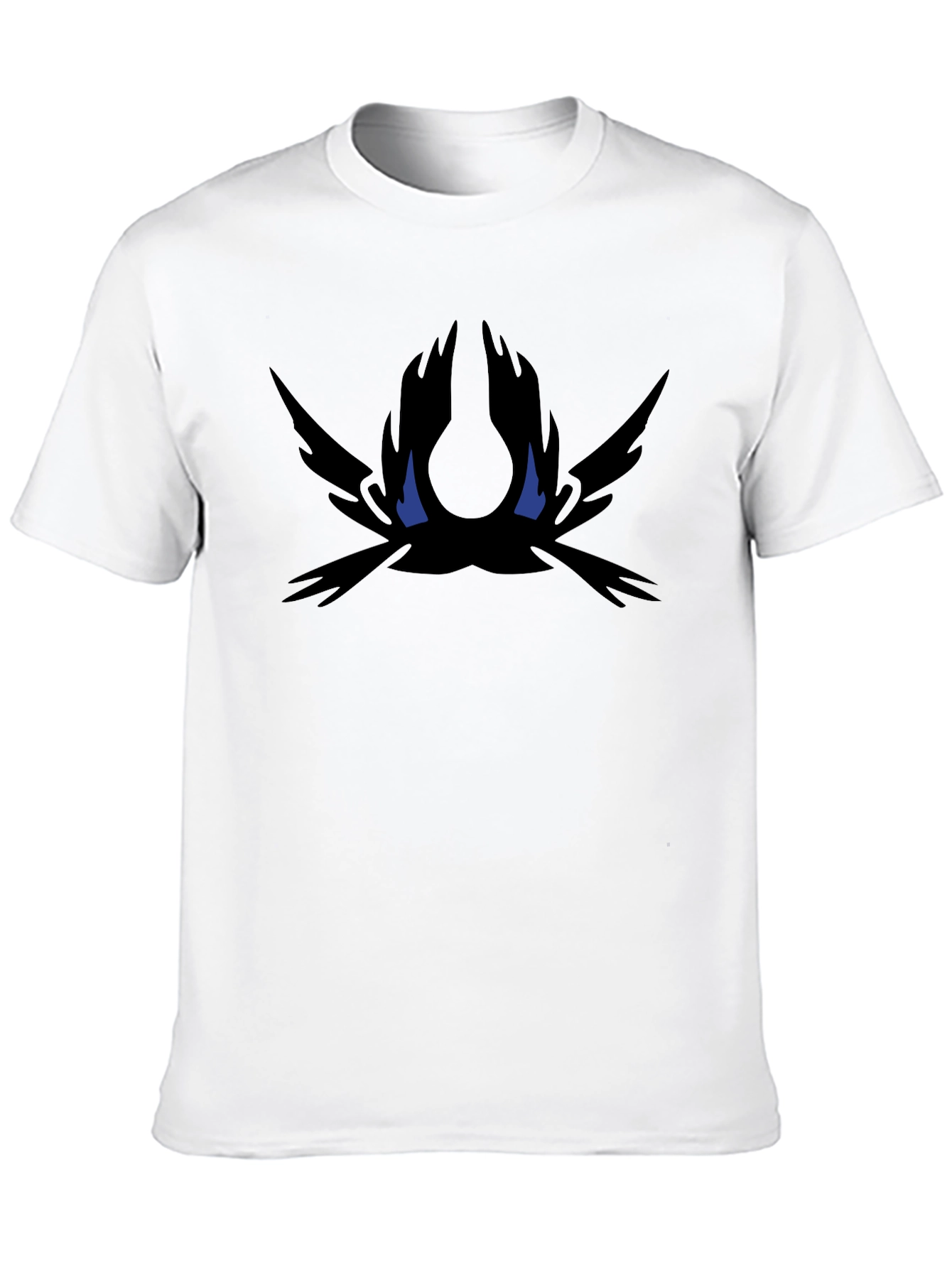 Mens Black Graphic Tee - Abstract Dark Bird Design