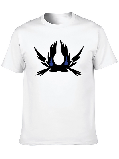 Mens Black Graphic Tee - Abstract Dark Bird Design