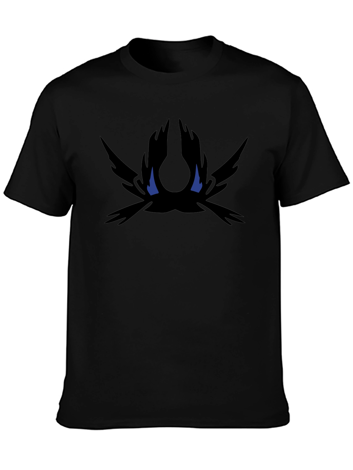 Mens Black Graphic Tee - Abstract Dark Bird Design