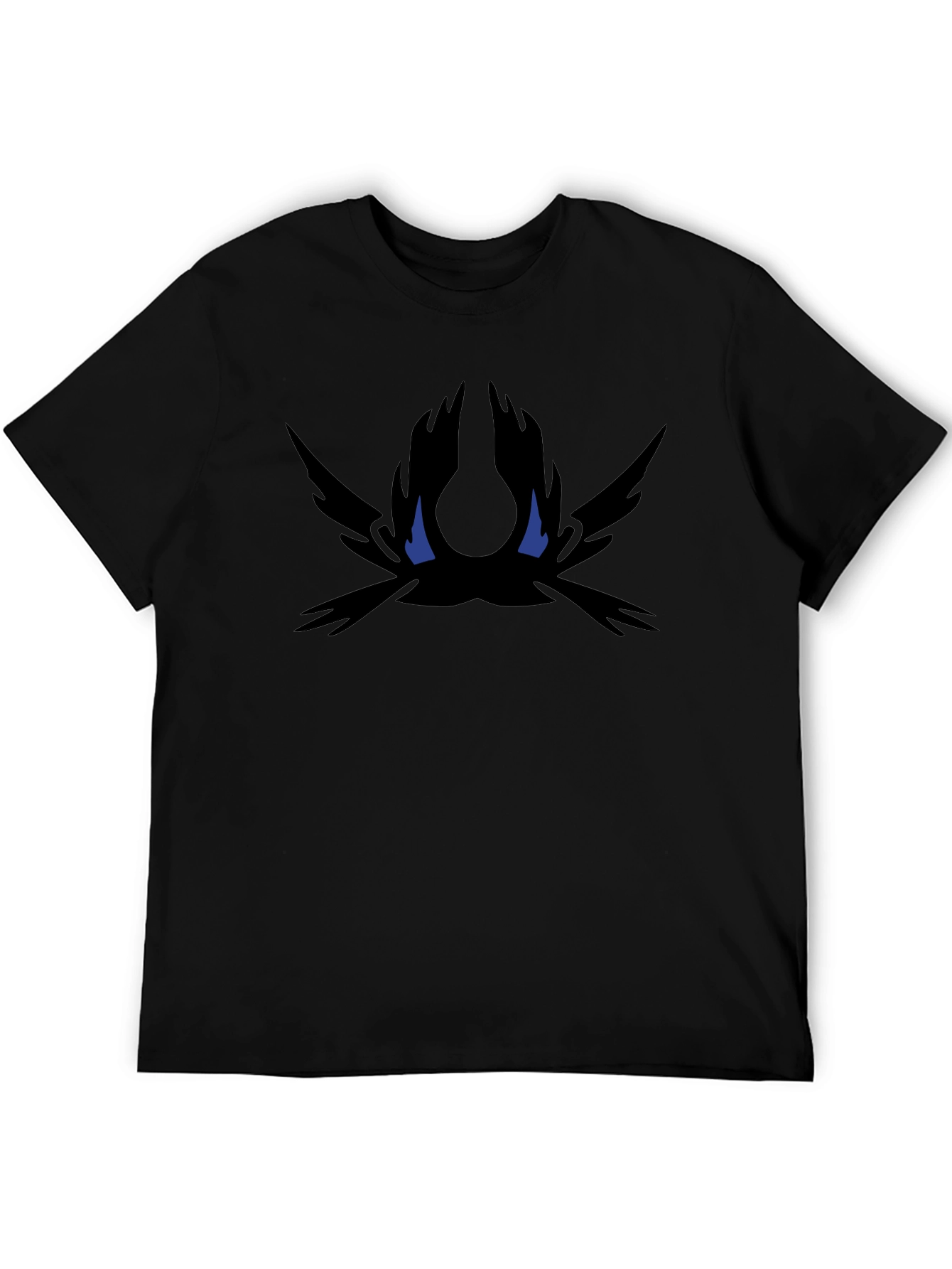 Mens Black Graphic Tee - Abstract Dark Bird Design