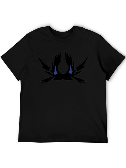 Mens Black Graphic Tee - Abstract Dark Bird Design