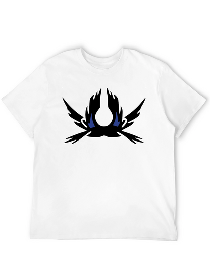 Mens Black Graphic Tee - Abstract Dark Bird Design
