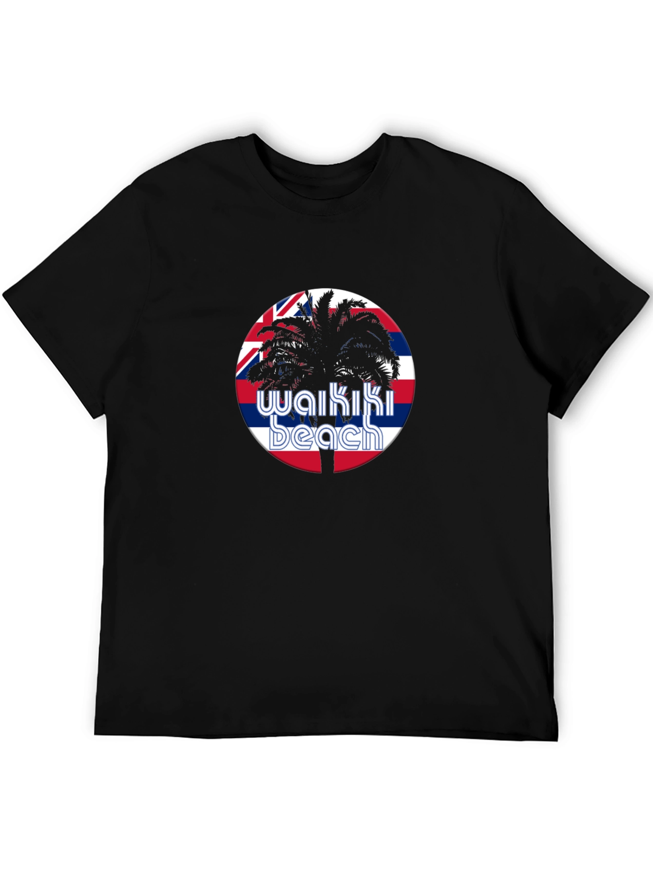 Waikiki Beach T-Shirt - Palm Tree Hawaii Design