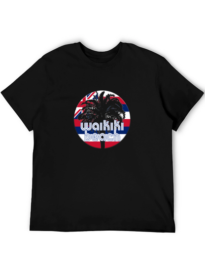 Waikiki Beach T-Shirt - Palm Tree Hawaii Design