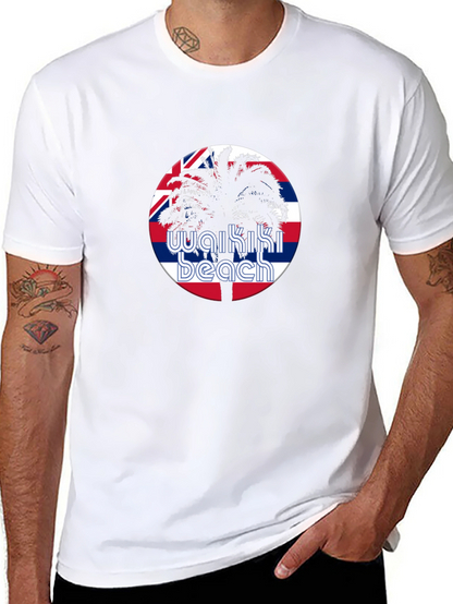 Waikiki Beach T-Shirt - Palm Tree Hawaii Design