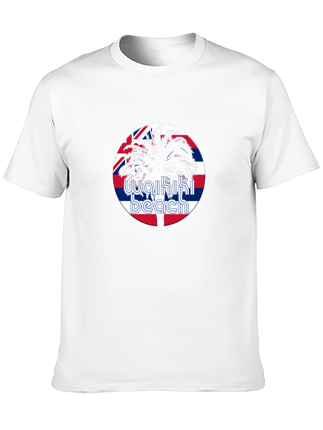 Waikiki Beach T-Shirt - Palm Tree Hawaii Design