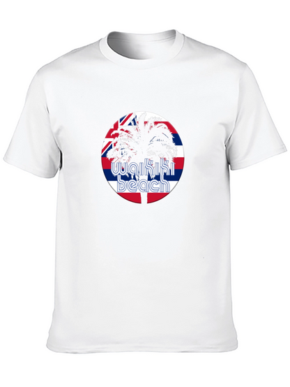 Waikiki Beach T-Shirt - Palm Tree Hawaii Design